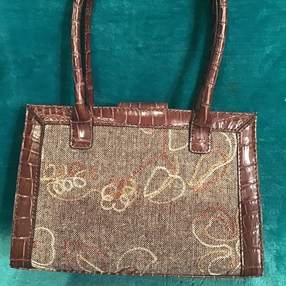 💚3/$25 Liz Claiborne small purse flower needlework bow - Picture 4 of 13